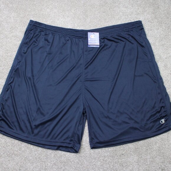 Champion Shorts NWT Mens 5XL XXXXXL Blue Double Dry Drawstring Polyester Gym - Picture 1 of 15